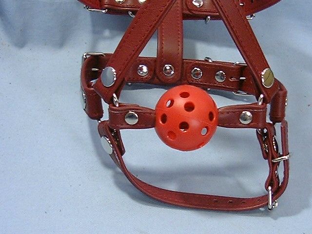 ks-5026 ワイン色系・顔面ボールギャグ（ＭＬサイズ）