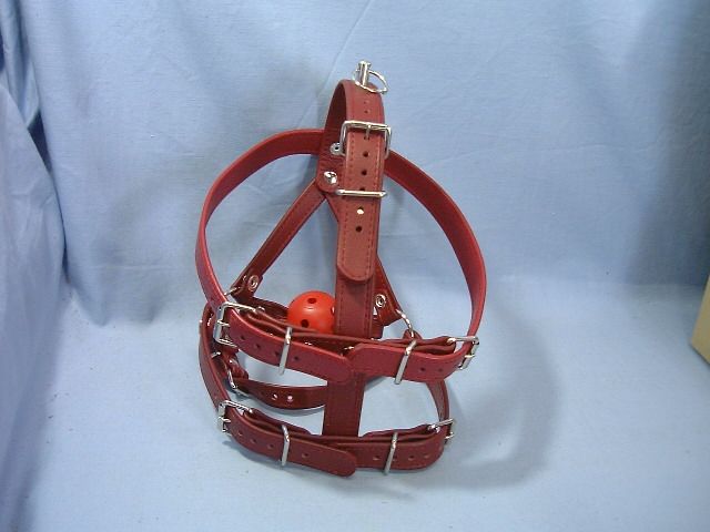 ks-5026 ワイン色系・顔面ボールギャグ（ＭＬサイズ）