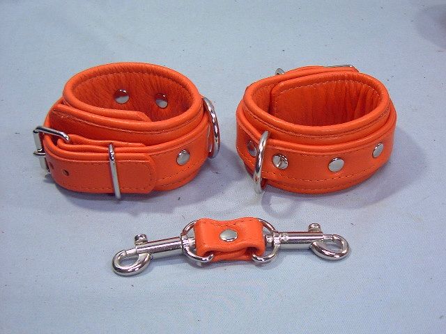  sale-22zk ダイダイ色・拘束具セットAN-454（フリーサイズ）（金具＝ニッケル）   （金具＝ニッケル） 