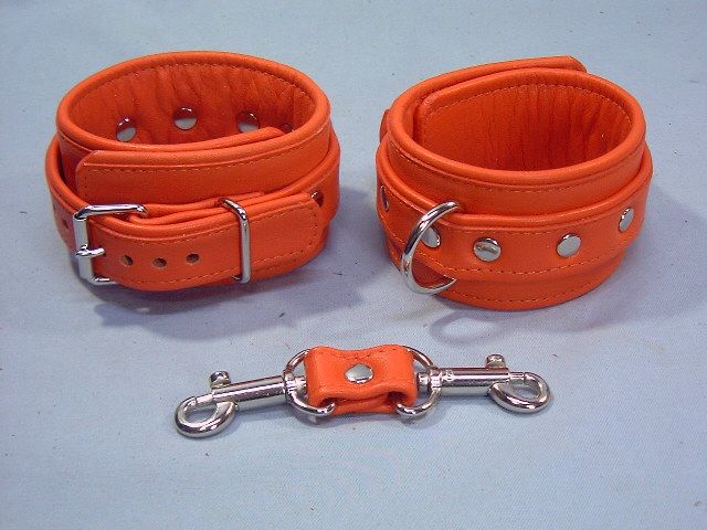  sale-22zk ダイダイ色・拘束具セットAN-454（フリーサイズ）（金具＝ニッケル）   （金具＝ニッケル） 